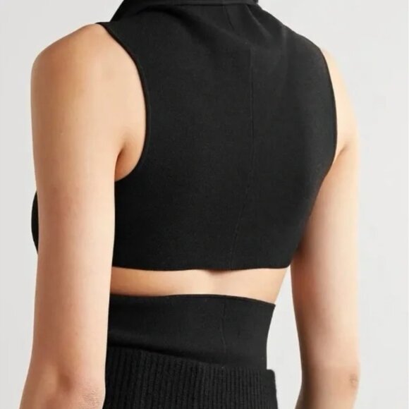 Nanushka Black Fitted Cut Out Tank Top - Size Medium - Picture 2 of 5